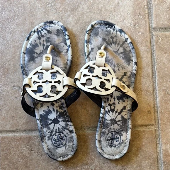 Tory Burch Blue and White Miller sandals 6.5 - Picture 1 of 5